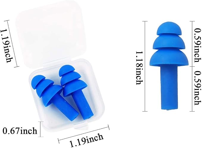 Silicone Ear Plugs for Sleeping,16 Pairs Soft Waterproof Noise Canceling Reduction Earplugs Waterproof Reusable Sound Blocking Earplugs for Concert,Swimming,Study,Loud Noise,Snoring (Dark)