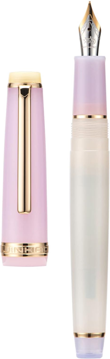 3 Jinhao 82 Fountain Pen Transparent Mixed Morandi Color Acrylic Extra Fine Point Gold Trim with Converter Set