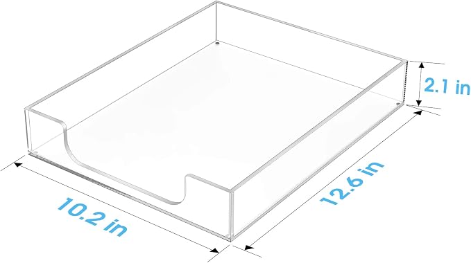 MaxGear Acrylic Letter Tray | Clear Desk Organizer for Papers, Documents, Notebooks, Multi-Function File Tray, Desktop Organizer for Office, Home