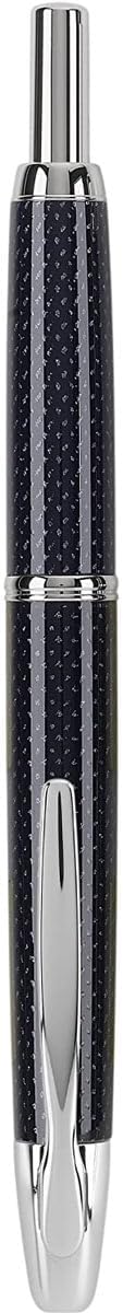 PILOT Vanishing Point Collection Refillable & Retractable Fountain Pen, Blue Carbonesque Barrel with Rhodium Accents, Blue Ink, Medium Nib (60249)