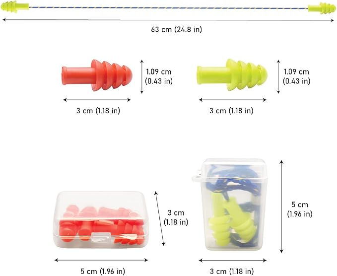 Quality Silicone Reusable Ear Plugs - 10 Pairs with 2 Plastic Cases 27dB Noise Cancelling Sound Blocking Soft with Strings for Adults Kids Sleeping Swimming Shooting Hunting Work Safety Loud Noise