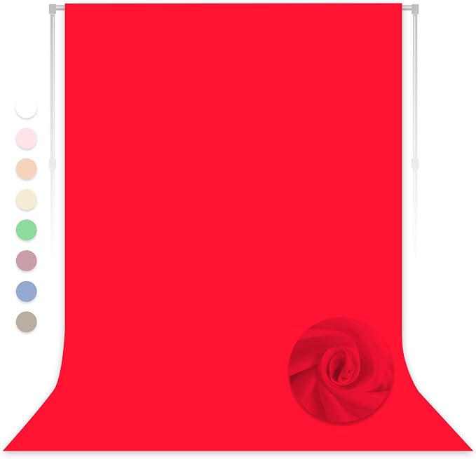 Red Backdrop for Photoshoot, Professional Photo Backdrop Background Curtain for Product Photography, Portraits, Wedding, Party, Live Streaming Video Recording 8X10 FT