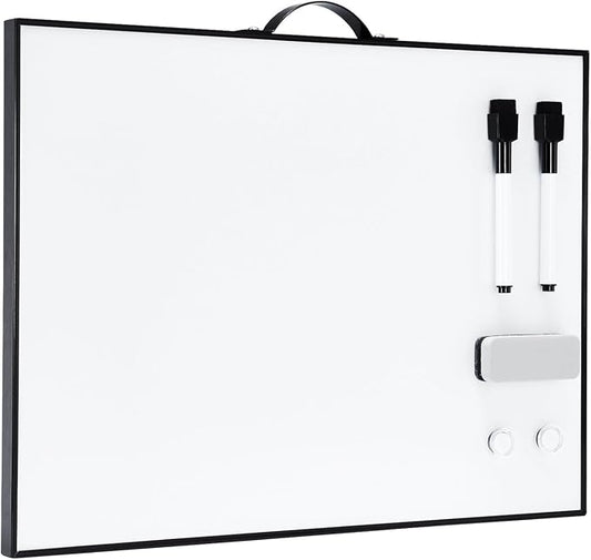 TSJ OFFICE Small White Board - 12 X 16 Inches Portable Aluminum Frame Magnetic Dry Erase Board with Holder, to Do List Notepad for Office, Home, School