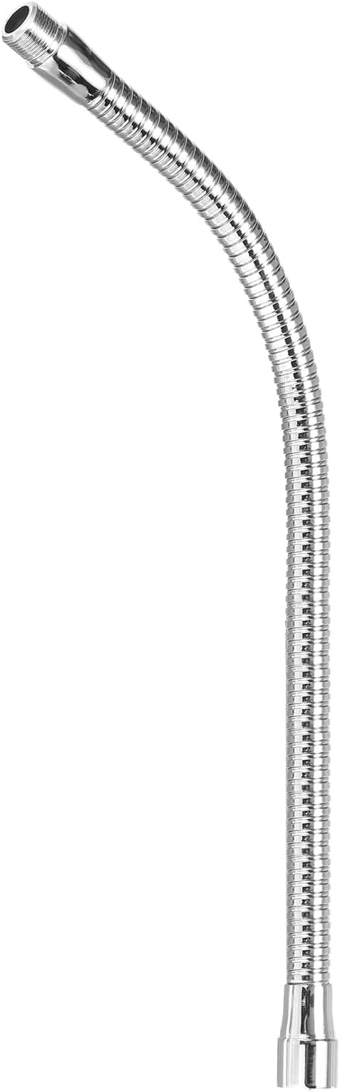 PATIKIL 15" Microphone Gooseneck, 1Pcs 5/8"-27 Thread Metal Universal Hose Flexible Arm Gooseneck Tube Extension for Multifunction DIY, Silver Tone