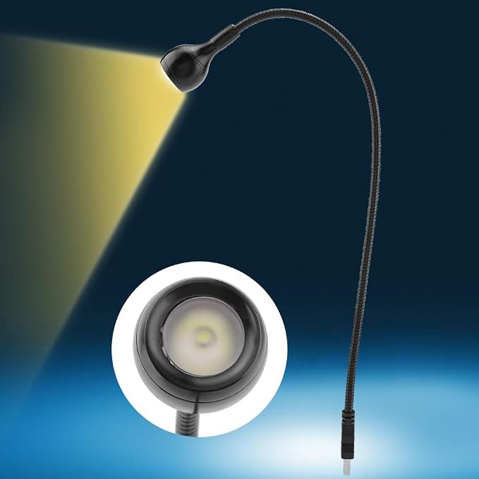 USB LED Desk Lamp Flexible Neck Portable Light for Home Office Study Silver Warm White 1W (Warm Light)