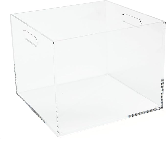 russell+hazel Acrylic Hanging File Box Organizer, Letter Size, Clear | Files letter-size folders in clear acrylic style. Doubles as chic storage for the home office, bathroom or pantry.