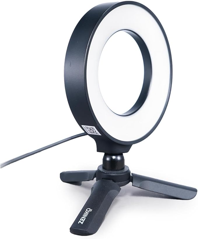 CR5 Video Conference Lighting Kit, 5" Ring Light Clip on Laptop Monitor, Desk Light with Stand Tripod, Bi-Color CRI >95 for Webcam Lighting, Zoom Lighting, Broadcasting, Live Streaming