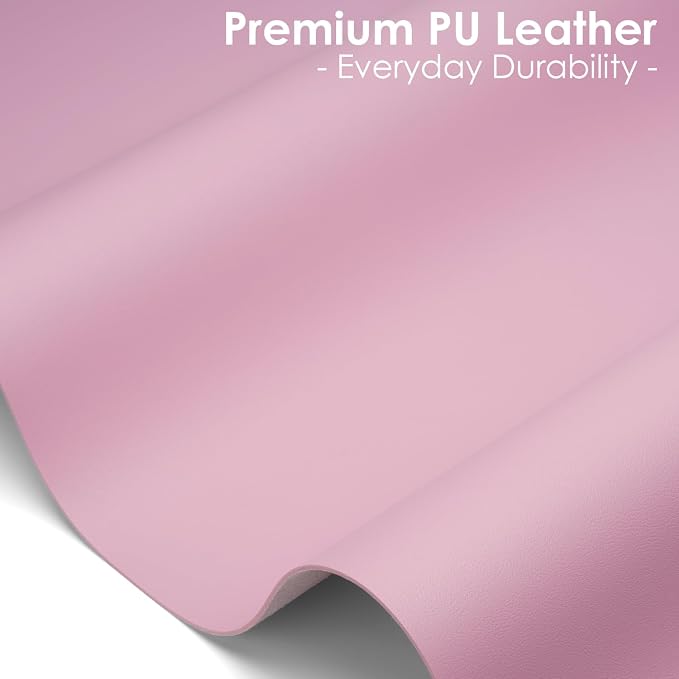 Leather Desk Pad Protector, Waterproof Mouse Pad, PU Desk Mat, Office Desk Cover, Desk Writing Mat for Office/Home/Work/Cubicle (Pink) 35.4x17 in