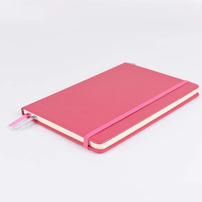 Guissi Classic Dotted Grid Bullet Notebook Journal Dot Hard Cover A5 Premium 80gsm Thick Acid-Free Paper with Fine Inner Pocket Faux Leather Office School Supplies 144 Pages Designed in Florence