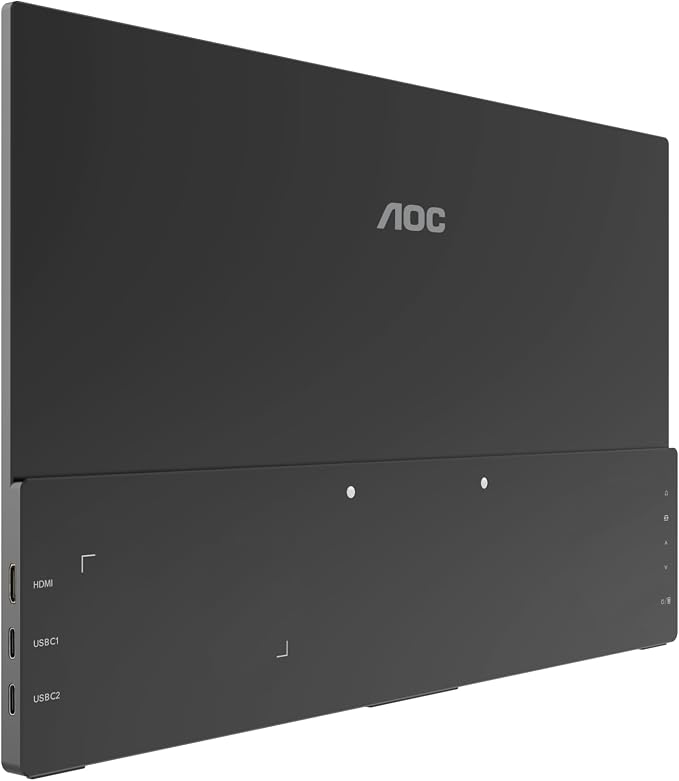 AOC 16T20 Portable Monitor 15.6" FHD 1080p IPS Display, USB-C x2, Mini HDMI, Built-in Speakers, Travel Monitor with Smart Cover, Compatible with Laptops, MacBook, Gaming Console Ready