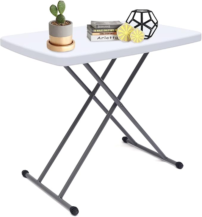 Folding Desk Home Office Desk Laptop Study Writing Table Height Adjustable,Portable Folding Desk Writing Computer Desk for Home Office Trips(White)