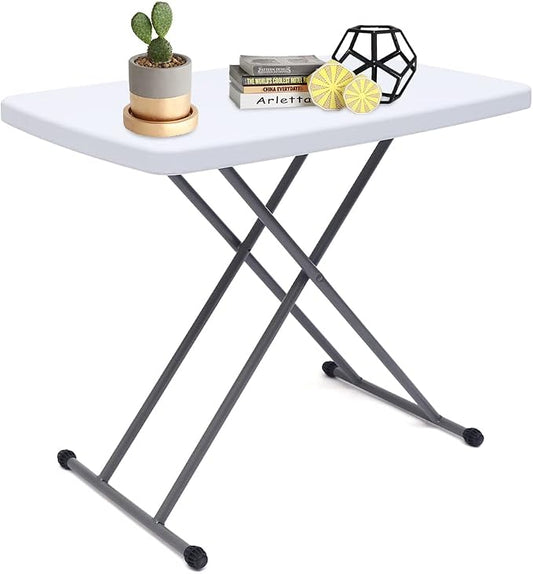 Folding Desk Home Office Desk Laptop Study Writing Table Height Adjustable,Portable Folding Desk Writing Computer Desk for Home Office Trips(White)