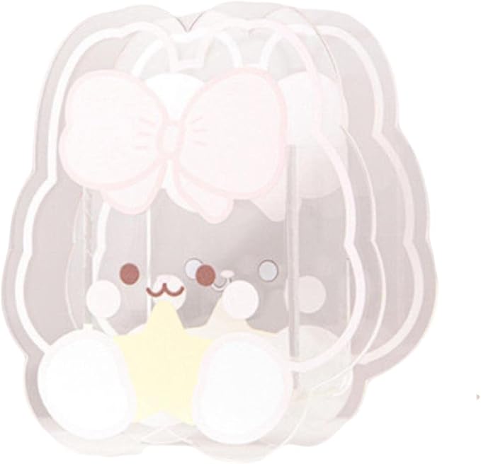 Kawaii Transparent Acrylic Pen Holder Desktop Organizer Creative Cute Bear Bunny Office Stationery Cosmetics Storage Box