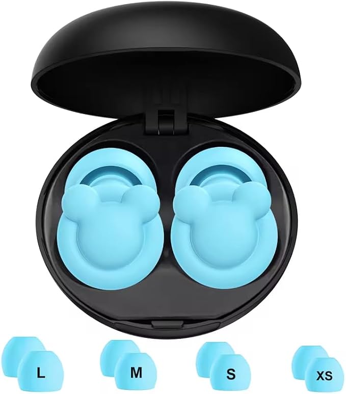 Ear Plugs for Sleeping Noise Reduction, Noise Cancelling, Hearing Protection Ear Plugs for Sleep, snoring, Study, Super Soft with 8 Ear Tips in XS/S/M/L (Blue)