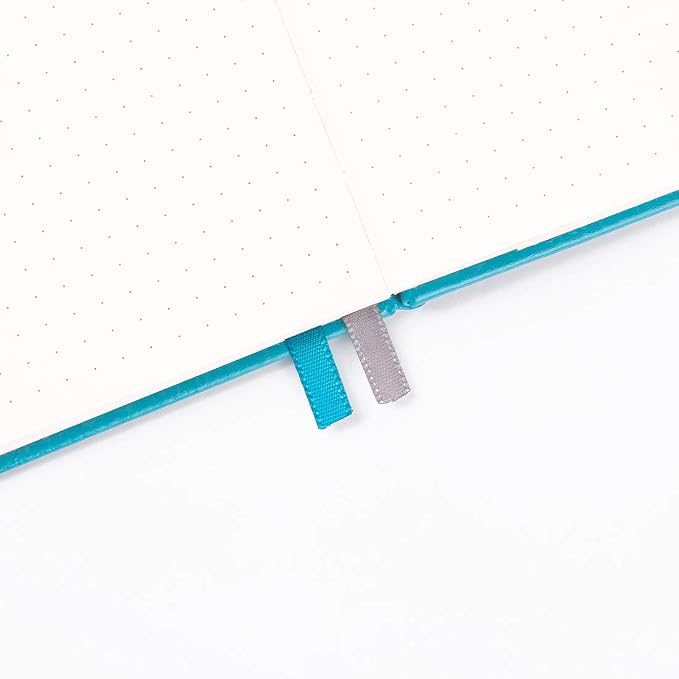 Guissi Classic Dotted Grid Bullet Notebook Journal Dot Hard Cover A5 Premium 80gsm Thick Acid-Free Paper with Fine Inner Pocket Faux Leather Office School Supplies 144 Pages Designed in Florence