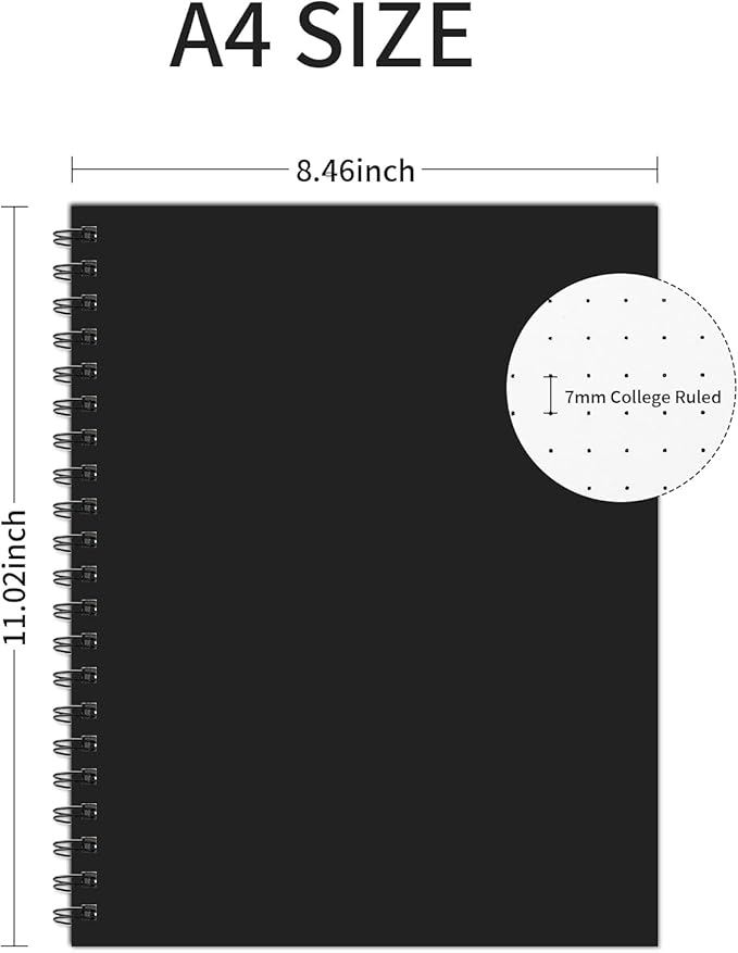Bullet Dotted Spiral Notebook 8.5" x 11" A4 Large Dot Grid Journal, 100 GSM Thick Dot Paper,160 Pages Journaling Notebooks for Writing Drawing Women Men Work School Supplies