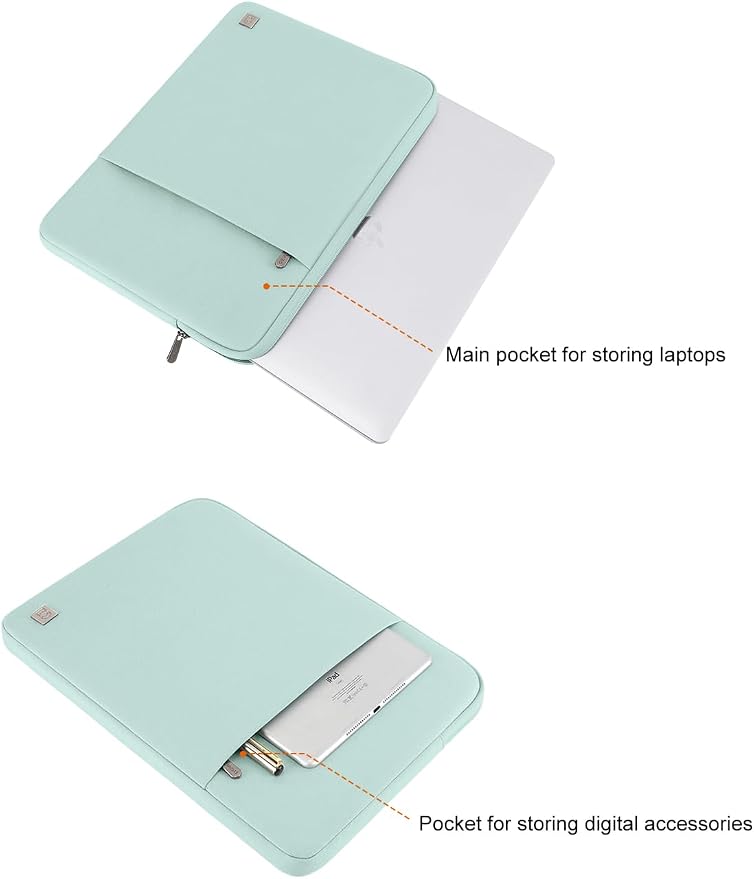 DOMISO 17 inch Laptop Sleeve Case Notebook Bag Protective Carrying Handbag for 17.3" Dell Inspiron/MSI GS73VR Stealth Pro/IdeaPad 300 320 321/HP Envy 17/LG Gram 17"/ASUS ROG Strix GL702VS,Mint Green