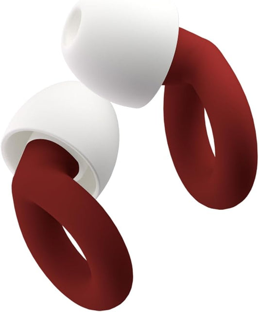 Earplugs for Sleeping, 33db Noise Canceling Ear Plugs, Waterproof Reusable Noise Canceling Earplugs for Concerts, Motorcycles, Travel and Hearing Protection - 8 Ear Tips in XS/S/M/L, Red