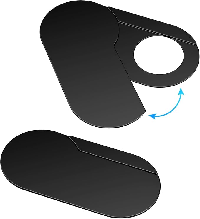 CloudValley [2-Pack Upgrade Rotating] Webcam Cover Slide, 0.015 Inch Ultra-Thin Metal Web Camera Cover for MacBook Pro/Air, iMac, Laptop, PC Accessories, iPad, iPhone, Protect Your Privacy (Black)