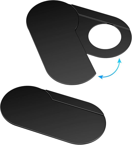 CloudValley [2-Pack Upgrade Rotating] Webcam Cover Slide, 0.015 Inch Ultra-Thin Metal Web Camera Cover for MacBook Pro/Air, iMac, Laptop, PC Accessories, iPad, iPhone, Protect Your Privacy (Black)