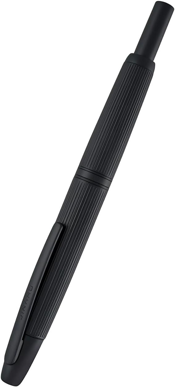 Jinhao 10 Retractable Fountain Pen, Brushed Matt Black F Writing Pen with Converter and Pen Box