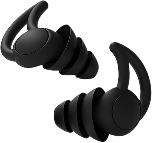2pcs Noise Cancelling Silicone Comfortable Musician for Noise Reduction Black Reusable Ear Protection for Study and Rest