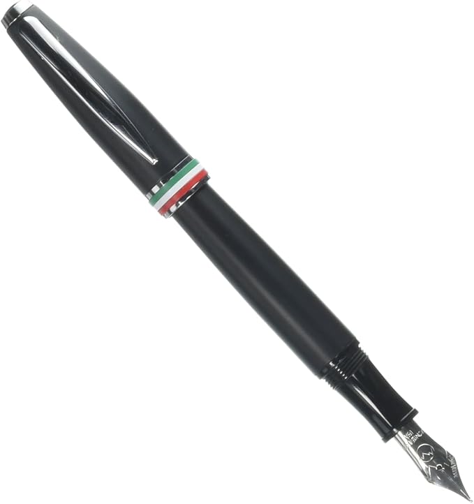 Monteverde USA Aldo Domani Italia Fountain Pen Matte Black - Fine Nib - Luxury Writing Pen - Italian Design - JoWo Stainless Steel Nib - Smooth Ink Flow - Refillable - Gift Box Included