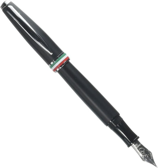 Monteverde USA Aldo Domani Italia Fountain Pen Matte Black - Fine Nib - Luxury Writing Pen - Italian Design - JoWo Stainless Steel Nib - Smooth Ink Flow - Refillable - Gift Box Included