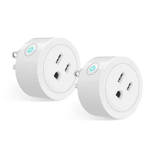 MOES Smart Dimmer Plug 2 Pack, Plug in Lamp Dimmer Outlet for Dimmable LED, CFL, Halogen and Incandescent Bulbs, Brightness Adjust Socket, Tuya App Control, Work with Alexa and Google, 2.4GHz WiFi
