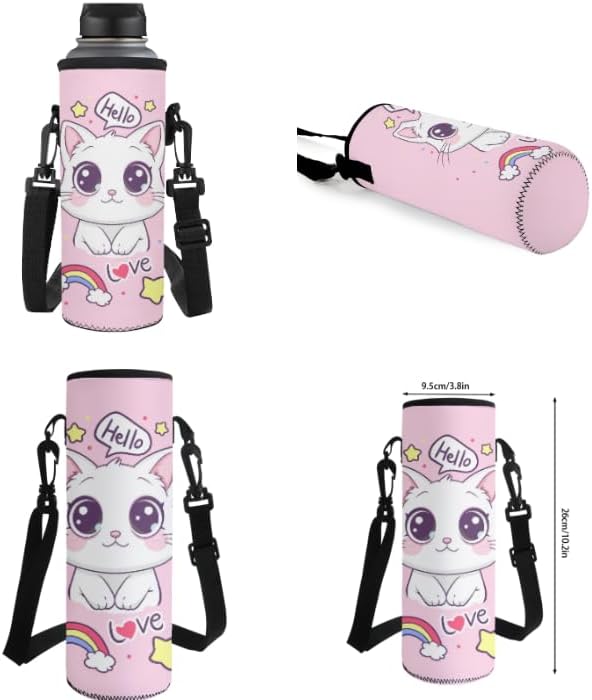 Ystardream Kids School Backpack for Girls Cute Cat Backpack with Lunch Box Pencil Case Water Bottle Sleeve for Girls 8-10 Teens Kids Bookbag Elementary Middle University School Bag 4 in 1