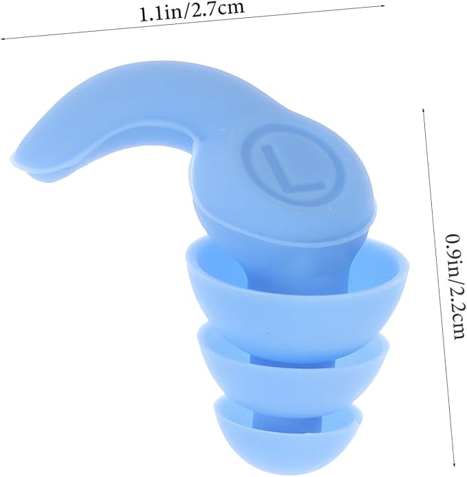 GLEAVI Reusable Silicone Noise Reduction with 3-Layer Sound Insulation, Waterproof Blue for Travel and Study