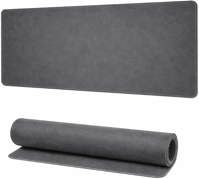 Large Desk Mat 47" x 23" – Premium PVC Leather Desk Pad, Non-Slip Office & Home Workspace Mat, Water-Resistant Writing Surface, Large Desk Protector for Laptop, Keyboard & Mouse (Grey)