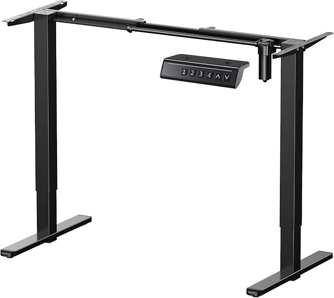 ErGear Electric Standing Desk Legs, 4 Memory Height Settings Height Adjustable Desk Frame, Sit Stand Table Legs Up to 47.2", Ergonomic Stand up Converter Base Workstation, Black Frame Only