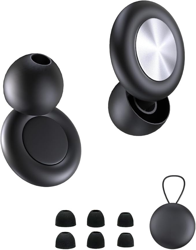 Concert Ear Plugs for Sleeping Noise Cancelling EarPlugs Reusable Ear Protection for Musicians,Rave,Focus,Moto and Sleep 25dB Silicone Earplugs Noise Reduction 8 Pair Ear Tips (XS/S/M/L) Black