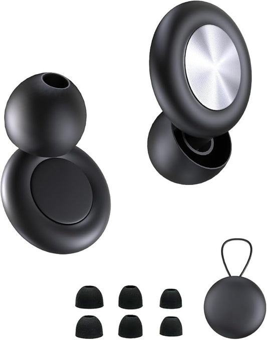 Concert Ear Plugs for Sleeping Noise Cancelling EarPlugs Reusable Ear Protection for Musicians,Rave,Focus,Moto and Sleep 25dB Silicone Earplugs Noise Reduction 8 Pair Ear Tips (XS/S/M/L) Black