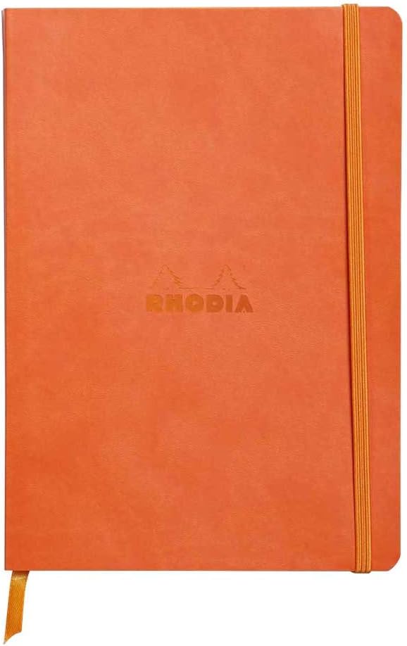 Rhodia Rhodiarama SoftCover Notebook - 80 Dots Sheets - 6 x 8 1/4 - Tangerine Cover