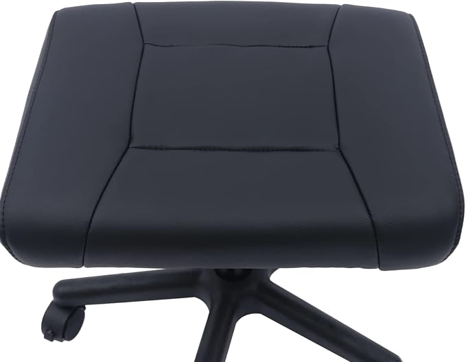 Footrest Stool Under Desk, 15.75-20in Height Adjustable Footrest, Leg Rest Ottoman, Ergonomic Office Foot Stool, with 360° Rolling Wheels, Portable for Home, Train, Load Capacity 220LBS Black