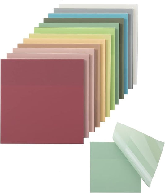 Mr. Pen- Transparent Sticky Notes, 3”x3”, Vintage Colors, 12 Pads, 600 Sheets, Bible Journaling Sticky Notes, See Through Sticky Notes, Translucent Sticky Notes, Stocky Notes for Bible Journaling