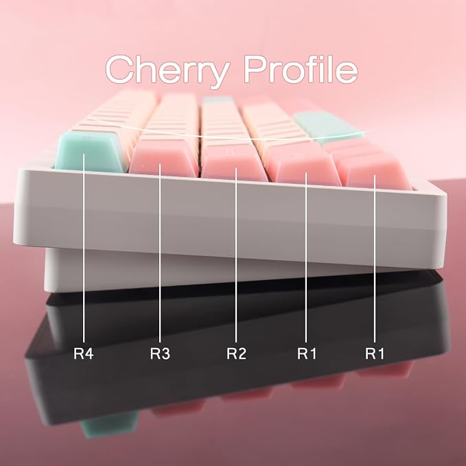 Tsungup Pink Translucent Custom Keycaps,163 Keys Double Shot PBT Keycaps,Cherry Profile Key Caps Keyboard Keycap Set for Cherry MX Switches Mechanical Keyboard(Pink)