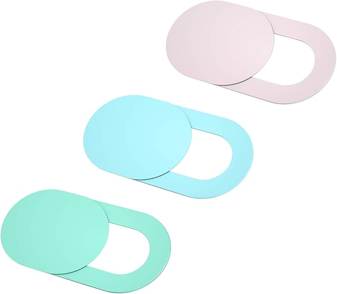 Webcam Cover for Laptop 0.028-Inch Ultra-Thin Webcam Cover Blocker for MacBook, iMac, Laptop, Desktop, PC, iPad, Smart Phone Protect Your Privacy and Security（Pink/Green/Blue-3 Pack