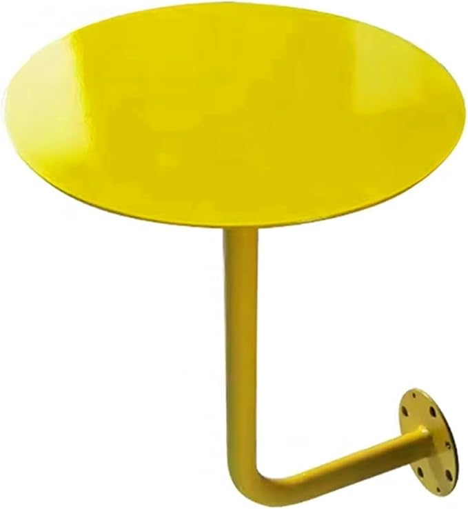 Wall-Mounted Small Round Table for Cafe, Dessert Shop & Home - 3.0MM Thick Iron Metal Anti-Deformation, Space-Saving(Yellow,35x45x20cm)