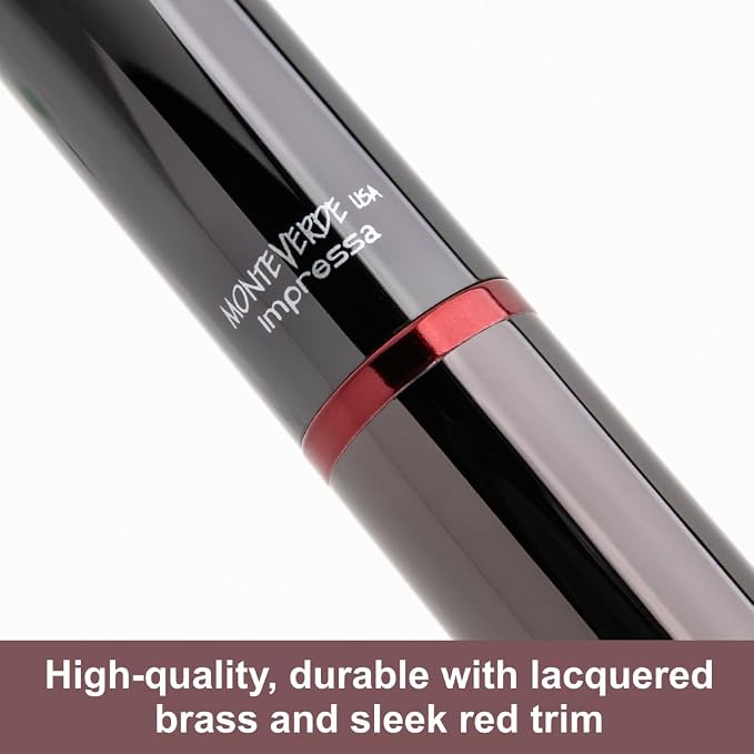 Monteverde USA Impressa Fountain Pen Gun Metal with Red Trim - Fine Point - JoWo German Nib