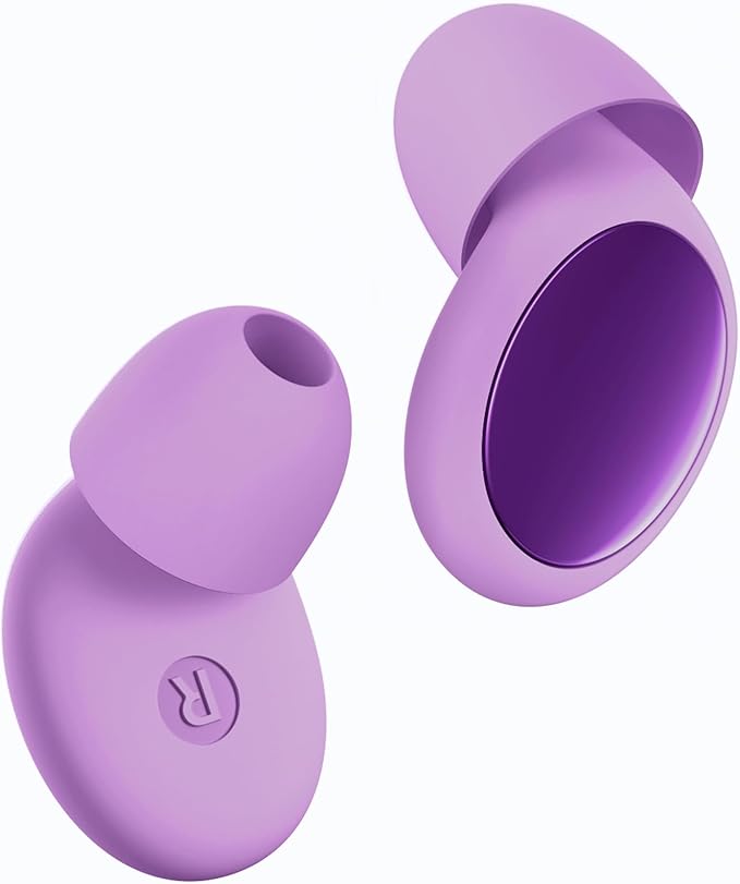 45dB Ear Plugs for Sleeping Noise Cancelling Ear Plugs for Noise Reduction & Snoring, Concerts, Earplugs for Sleep,Sider Sleepers Airplane, Silicone Earplugs Reusable Concert Ear Plug Case Pale Violet