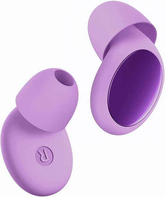 45dB Ear Plugs for Sleeping Noise Cancelling Ear Plugs for Noise Reduction & Snoring, Concerts, Earplugs for Sleep,Sider Sleepers Airplane, Silicone Earplugs Reusable Concert Ear Plug Case Pale Violet