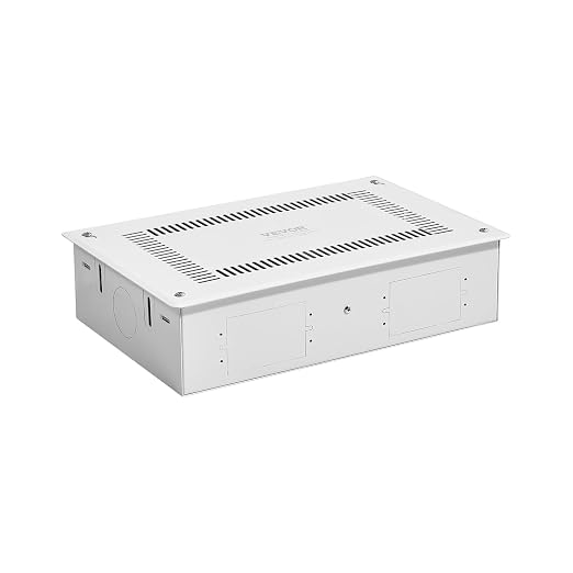 VEVOR Structured Media Enclosure, 9-Inch, Recessed in-Wall Media Box with Cover, Wall-Mount Cable Management Box Kit, Structured Wiring Multi-Media Cabinet, Cold-Rolled Steel, for TV Home Theater