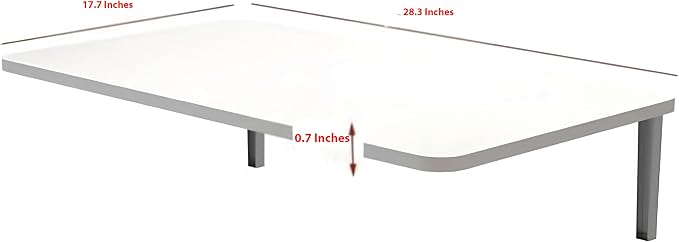 SUSSEXHOME Wall-Mounted Foldable Table - 28.3" x 17.7" Space-Saving Desk for Kitchen, Balcony, or Office (Walnut)