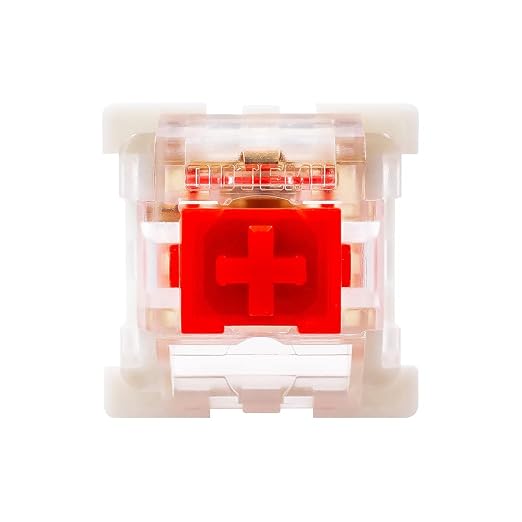 Outemu Red Switches, 30-Pack, 3-Pin Linear Dustproof RGB Key Switches, Cherry MX Compatible for DIY Mechanical Keyboard Replacement
