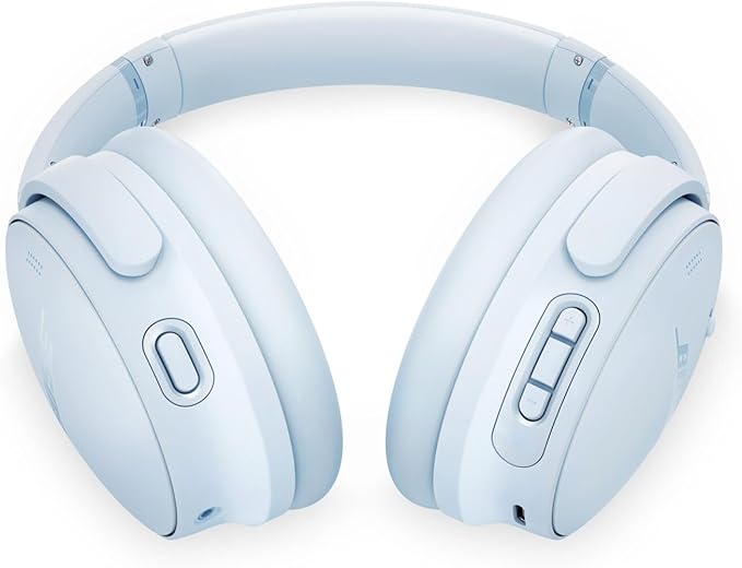 Bose QuietComfort Headphones - Wireless Bluetooth Headphones, Active Over Ear Noise Cancelling and Mic, USB-C Charging, Deep Bass, Up to 24 Hours of Playtime, Ice Blue - Limited Edition Color