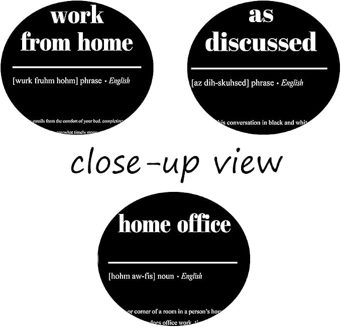 3 Piece Inspirational Canvas Wall Art, Quote "Work From Home - as Discussed - Home Office" Motivational Print Picture, Triptych Entrepreneur Poster Framed Artwork for Men Women Room Decor(36"Wx24" H)