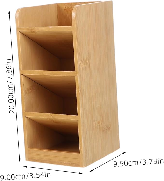 TEHAUX Multi-functional Wooden Desk Organizer Elegant Storage for Office Supplies Pens and Pencils Stylish and Minimalist Design for Clean Workspace